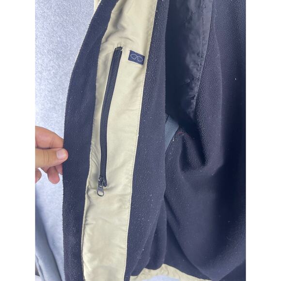 American Eagle Mens L AE77 Performance Zip Up And Pockets Jacket Beige Stripe - Picture 4 of 9